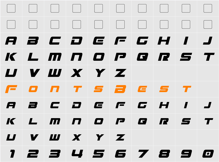 Mission GT-R Character Map