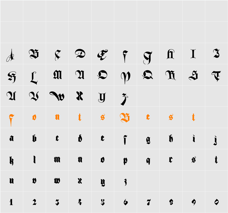 FeroxAlternates Character Map