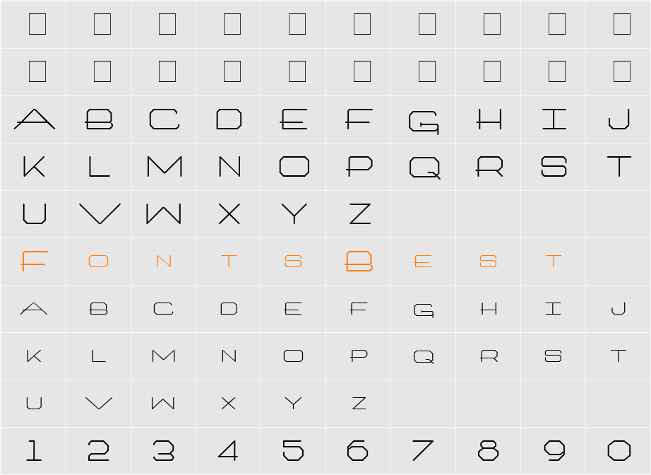 Architech Character Map