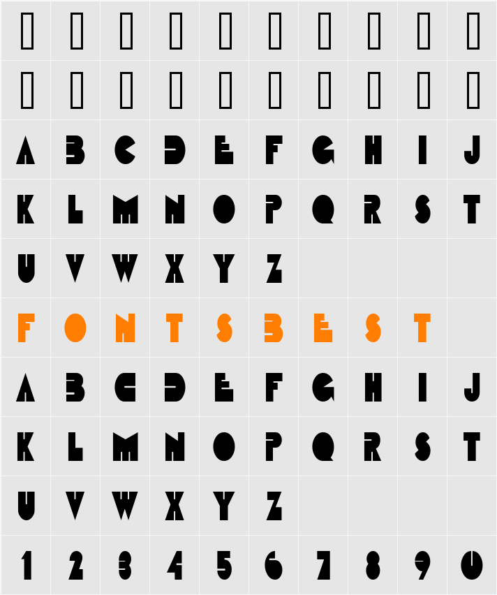 Fatso Thin Character Map