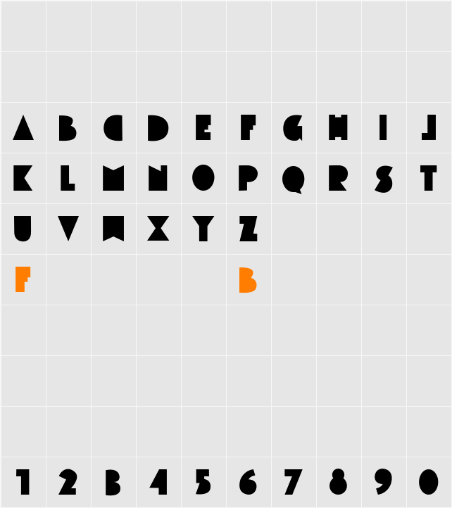 CUTTY_CRE Character Map