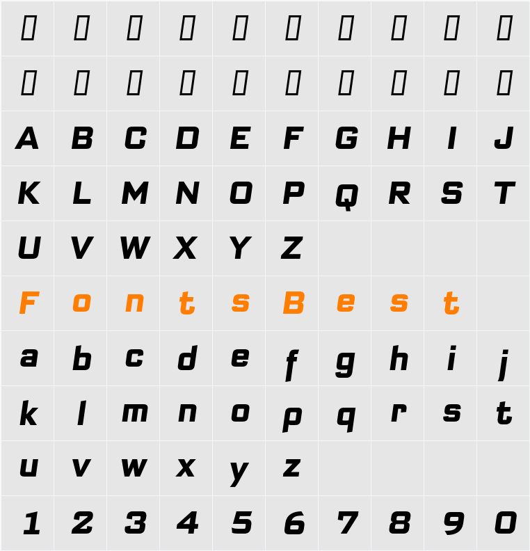 Bank Sans EF CY Condensed Character Map