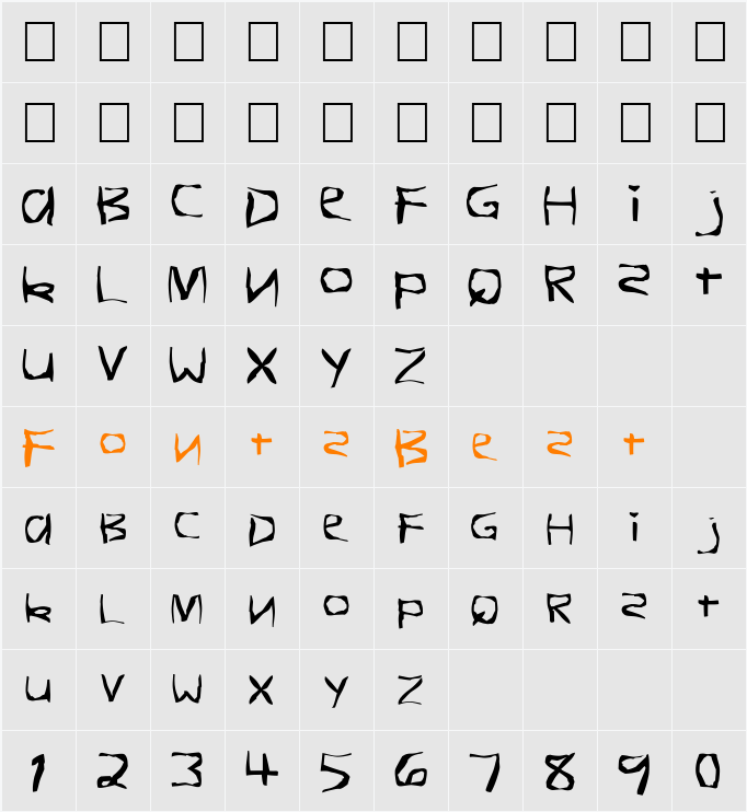 FZ WARPED 26 Character Map