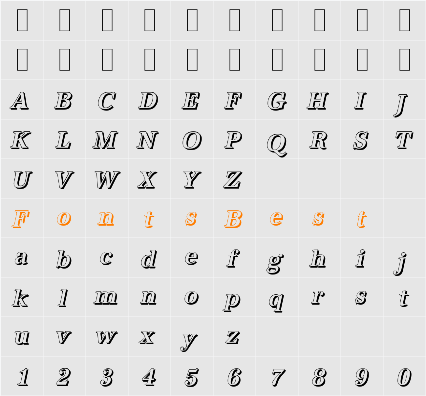 AntiquaSh-Cd-Medium Character Map