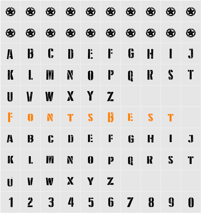 D Day Stencil Character Map