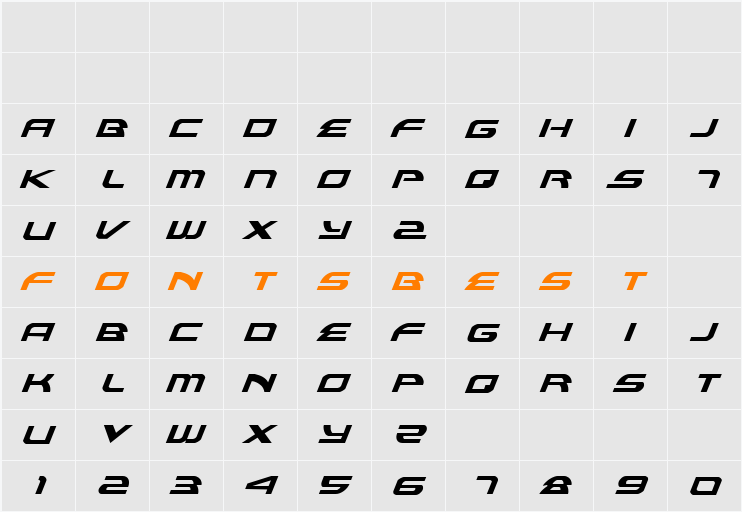 Alexis Italic Character Map