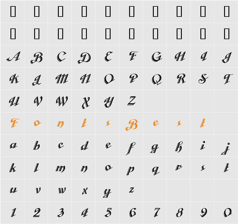 Cabarga Curs ICG Alt Character Map