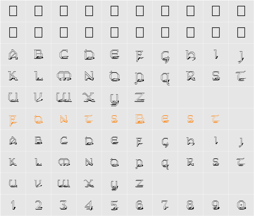 FZ JAZZY 31 SHADOW Character Map