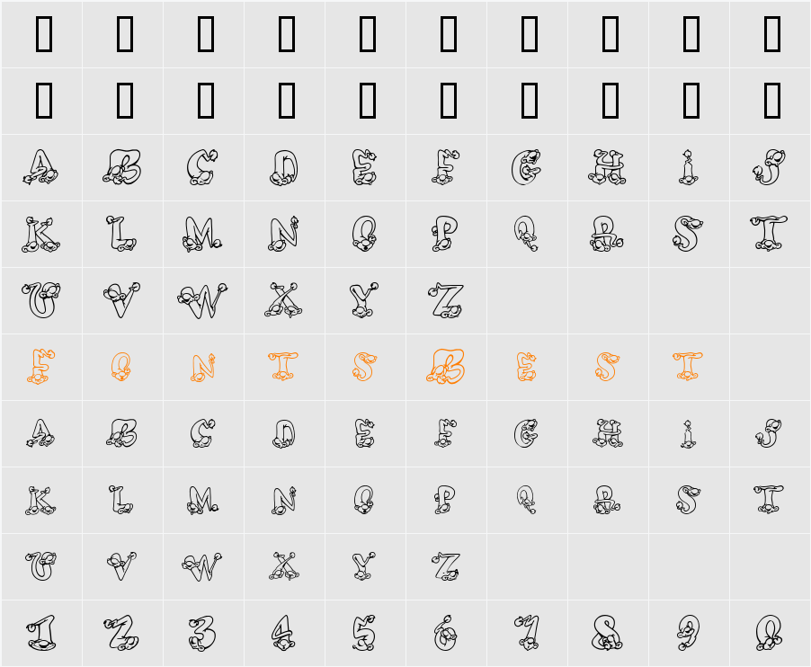 AlphaElfin Character Map