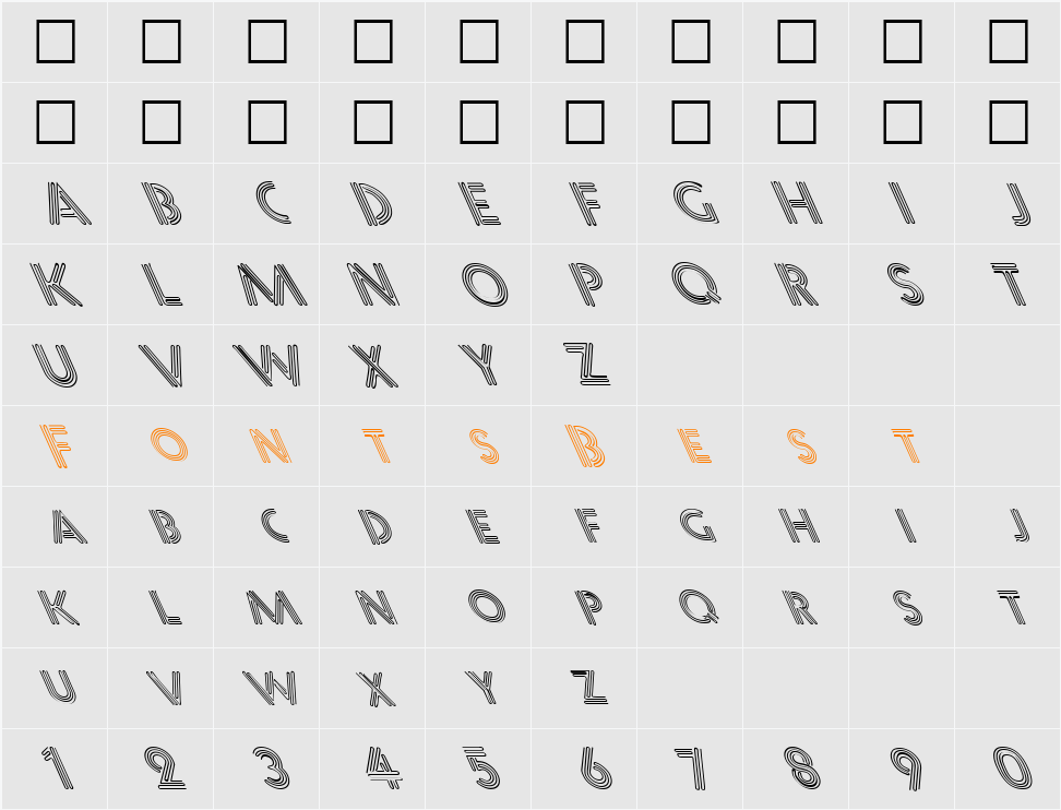 FZ UNIQUE 12 LEFTY Character Map