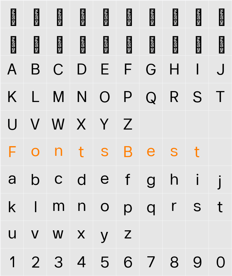 Neutral Sans Character Map