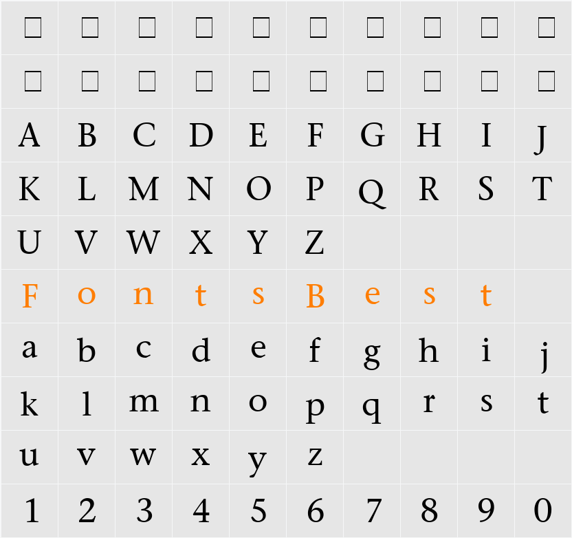 Mesouran Serif SSi Character Map