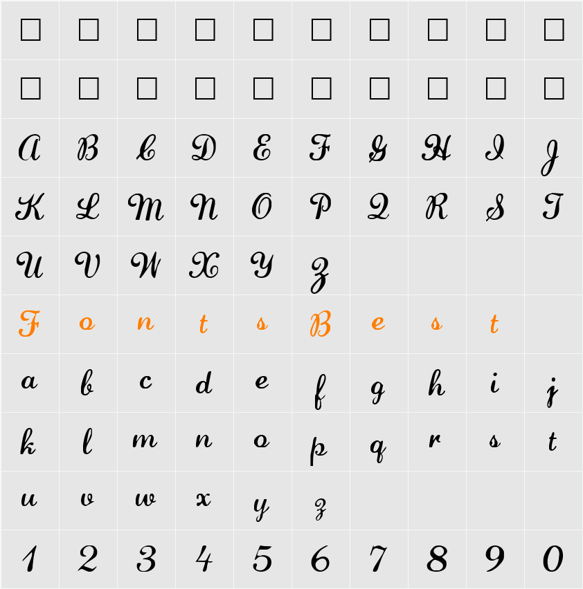 Matura Character Map