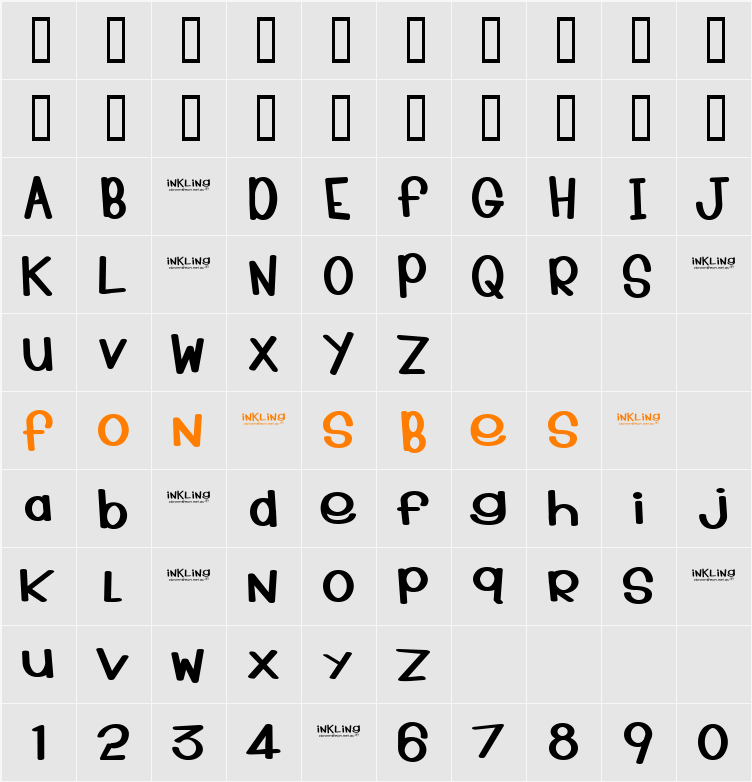 Inkling Character Map