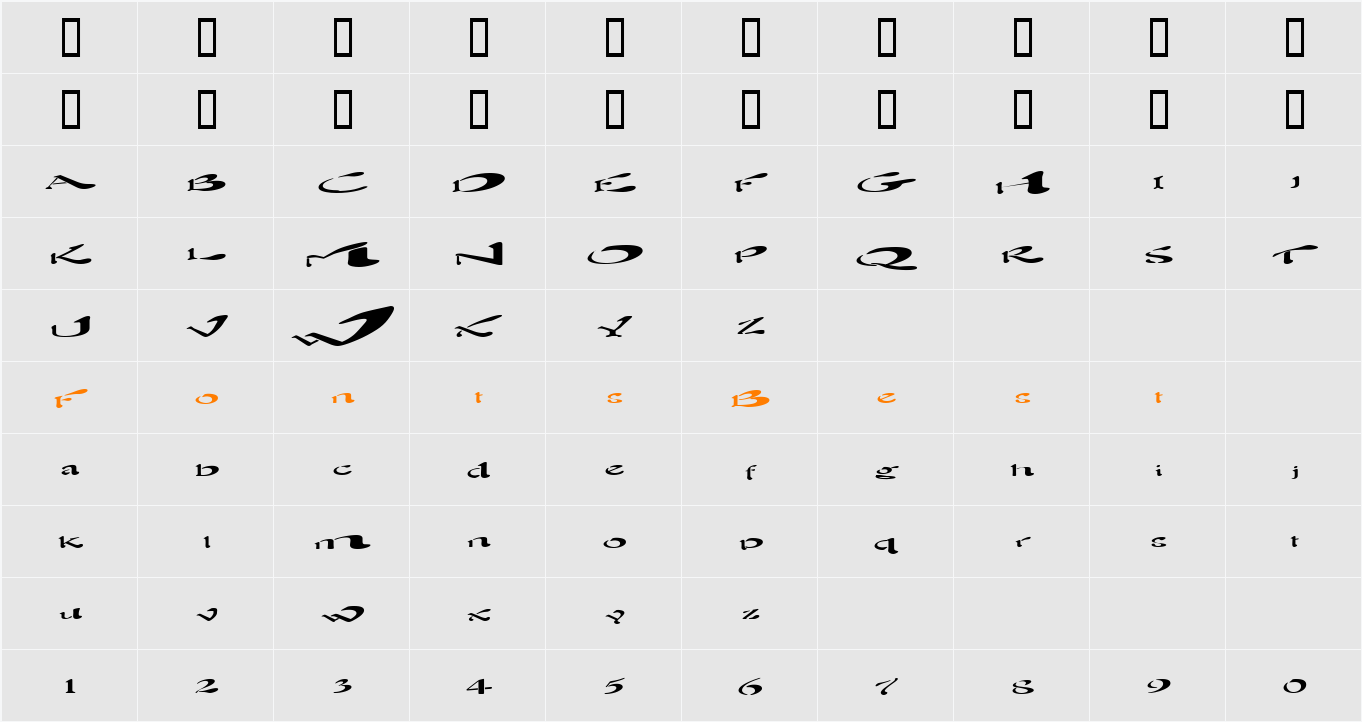 JI-Exeunt Character Map