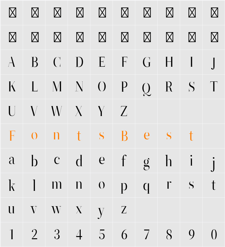 ZT Neue Ralewe Character Map