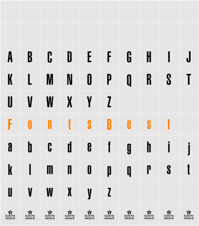 ASPHALTIC GRAIN CONDENSED PERSO Character Map