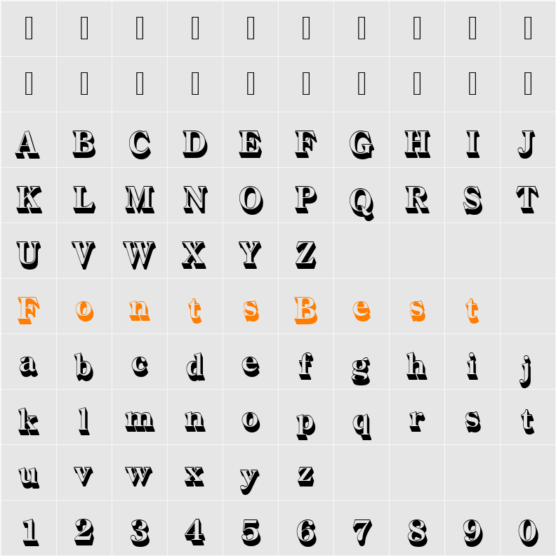 CenturyOldStyTBolSh1 Character Map