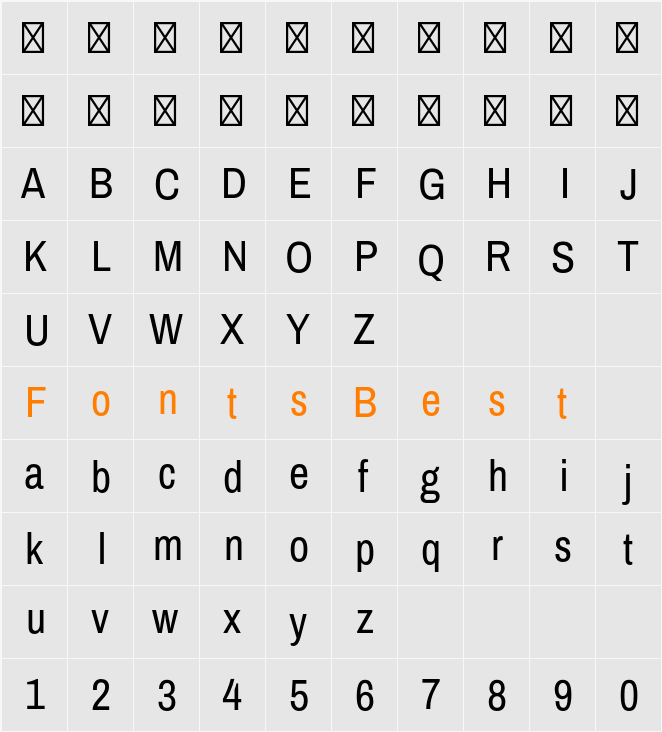 Pragati Narrow Character Map