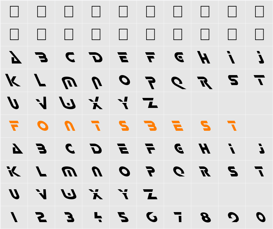 FZ UNIQUE 35 LEFTY Character Map