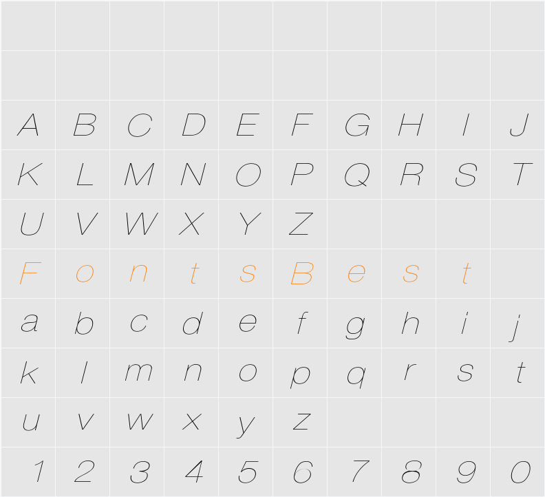 HelveticaExtO 4 Character Map