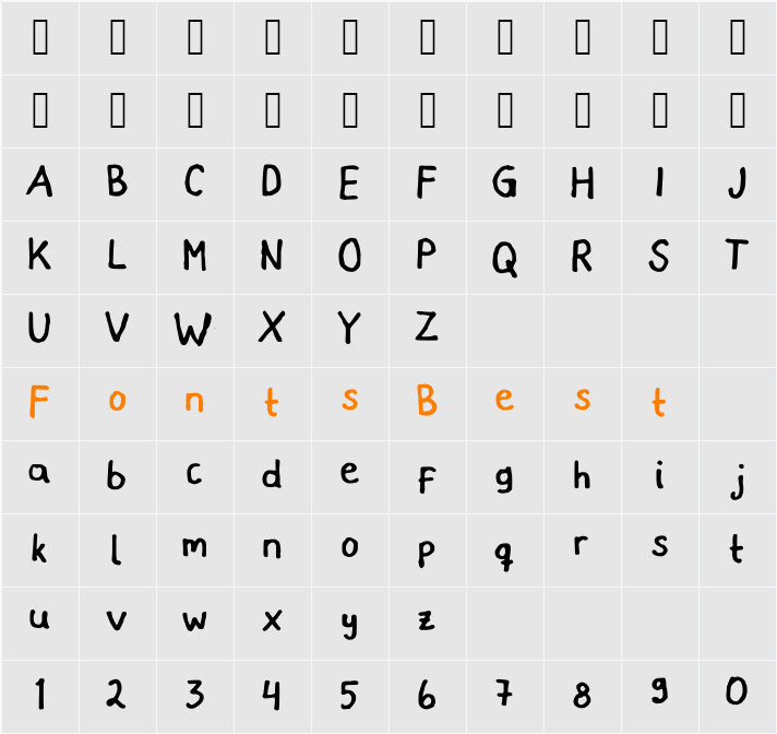 Micaronian Character Map