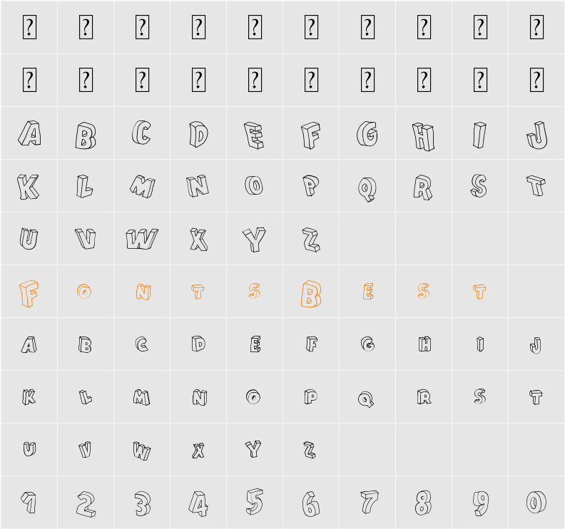 Cartoon Blocks Character Map