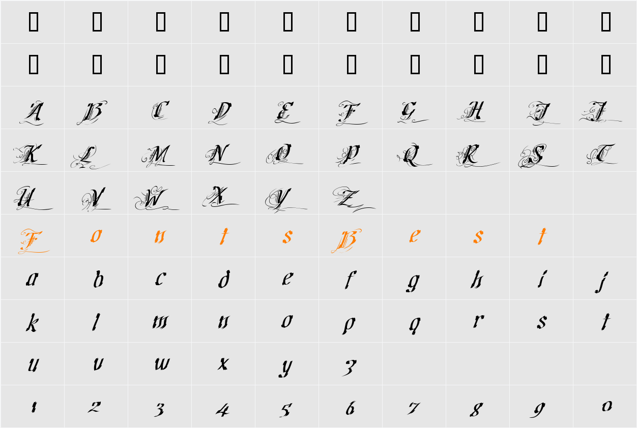 JI-Drears Character Map