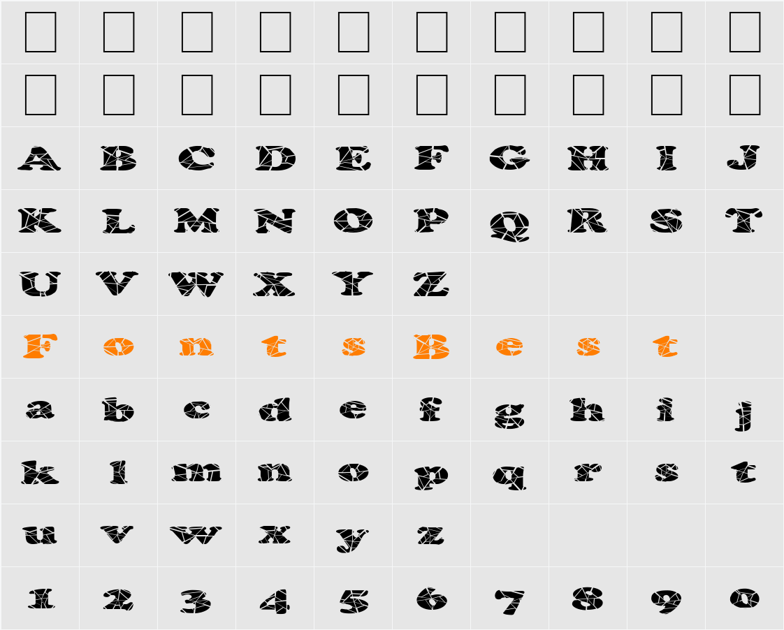 FZ ROMAN 4 CRACKED EX Character Map