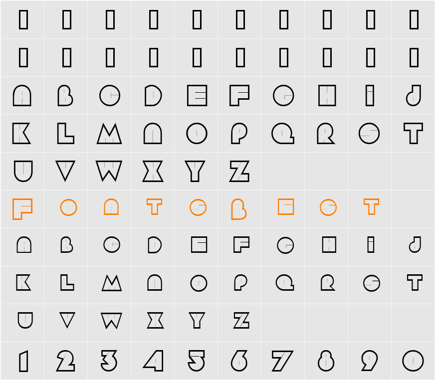 ArgotDisplayCapsSSi Character Map