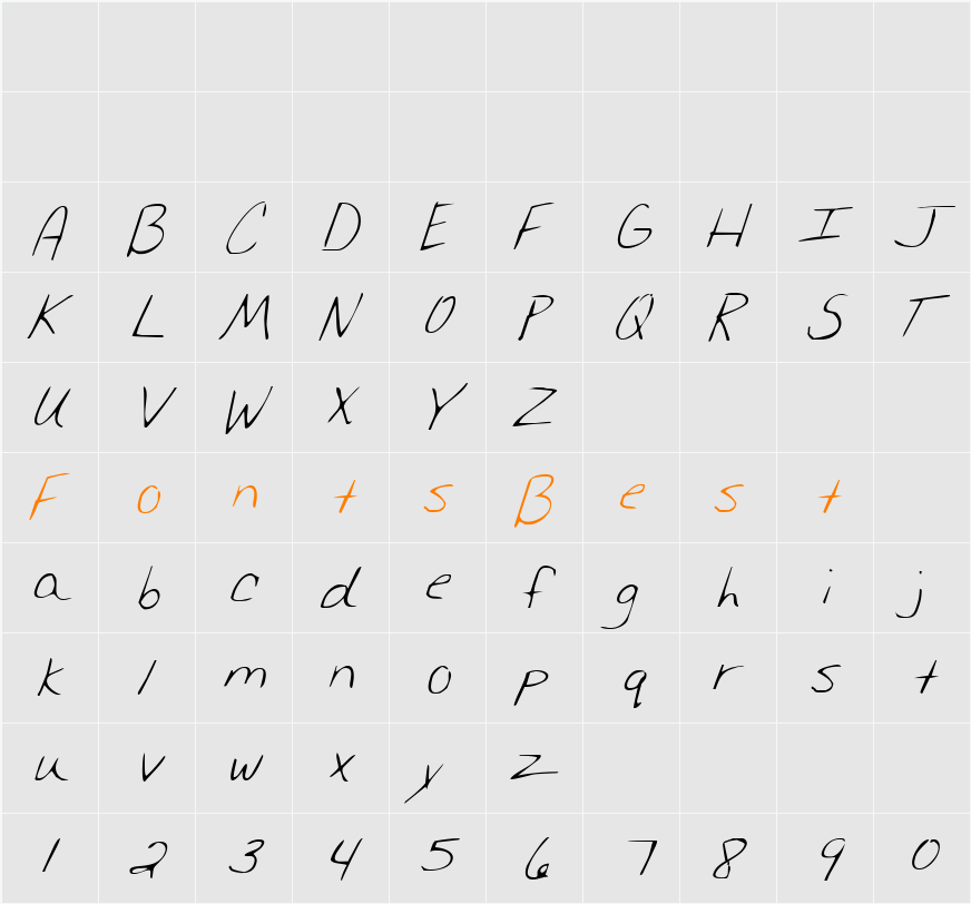 Merri Christina Italic Character Map