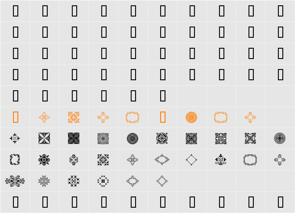 MedievalMotifTwo Character Map