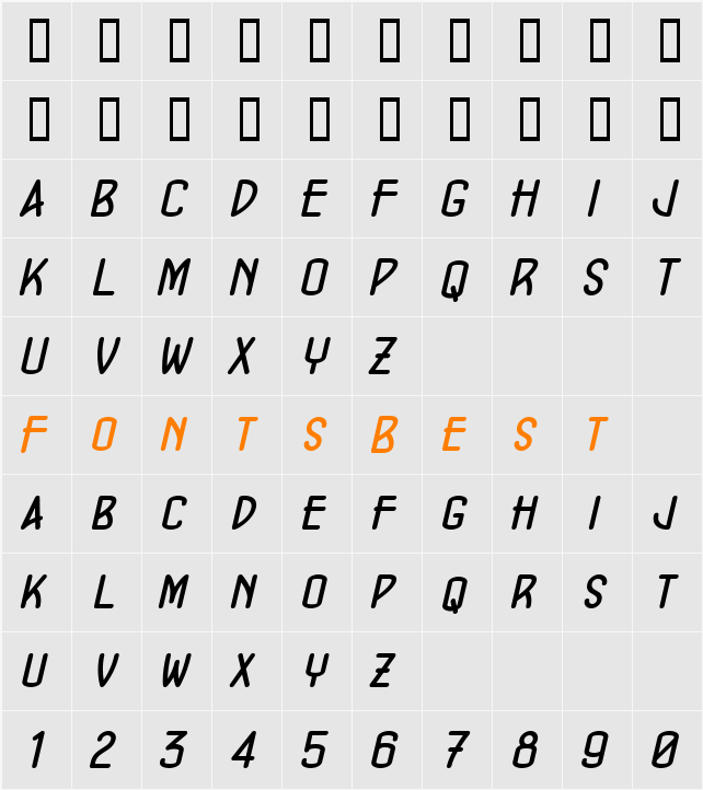 ConcursoModerne BTN Character Map