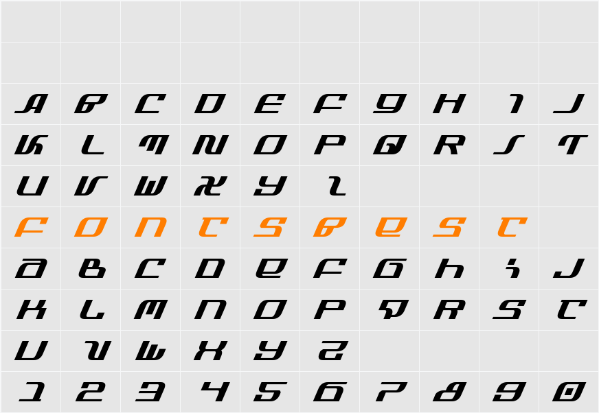 Infinity Formula Italic Character Map