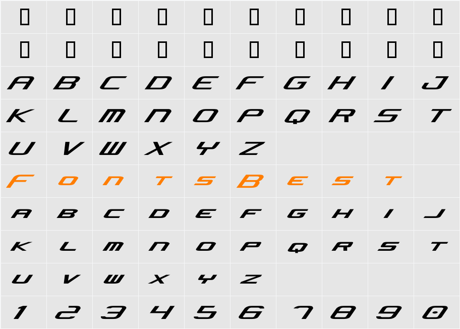 Concielian Jet Character Map