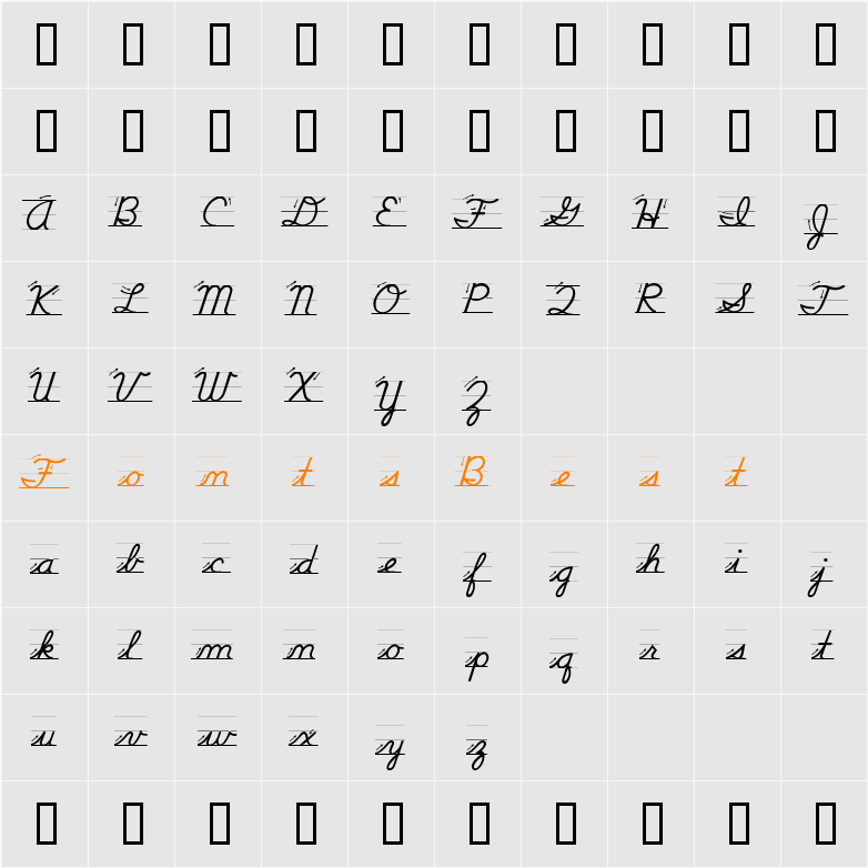 DNealianArrows Character Map