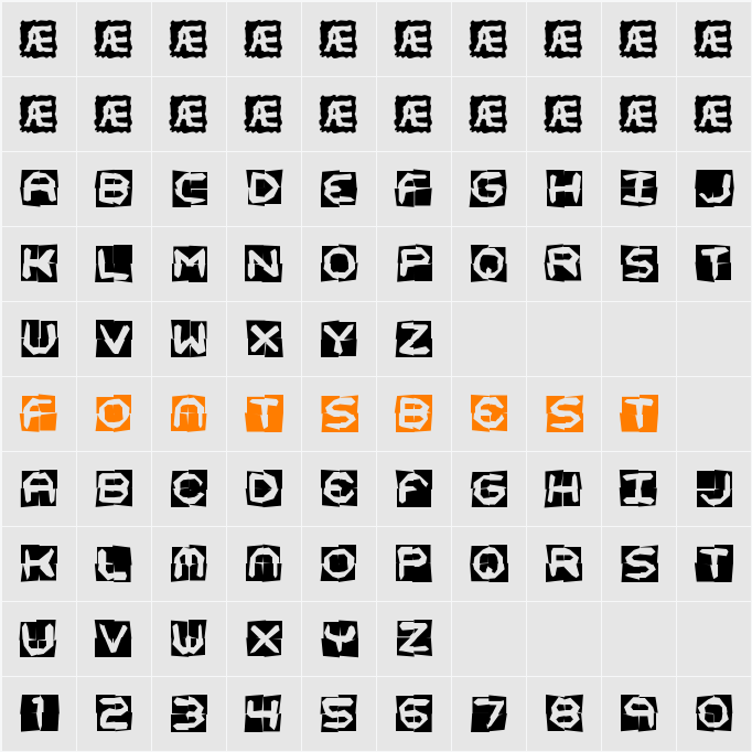 Mishmash 4x4o BRK Character Map