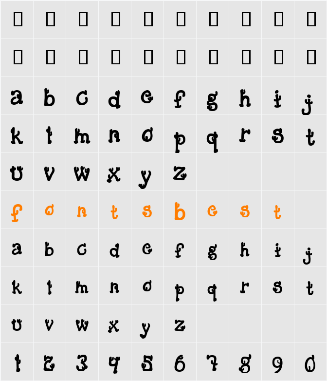 Cactus Sandwich Fill FM Character Map