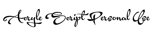 Acryle Script Personal Use Font Image