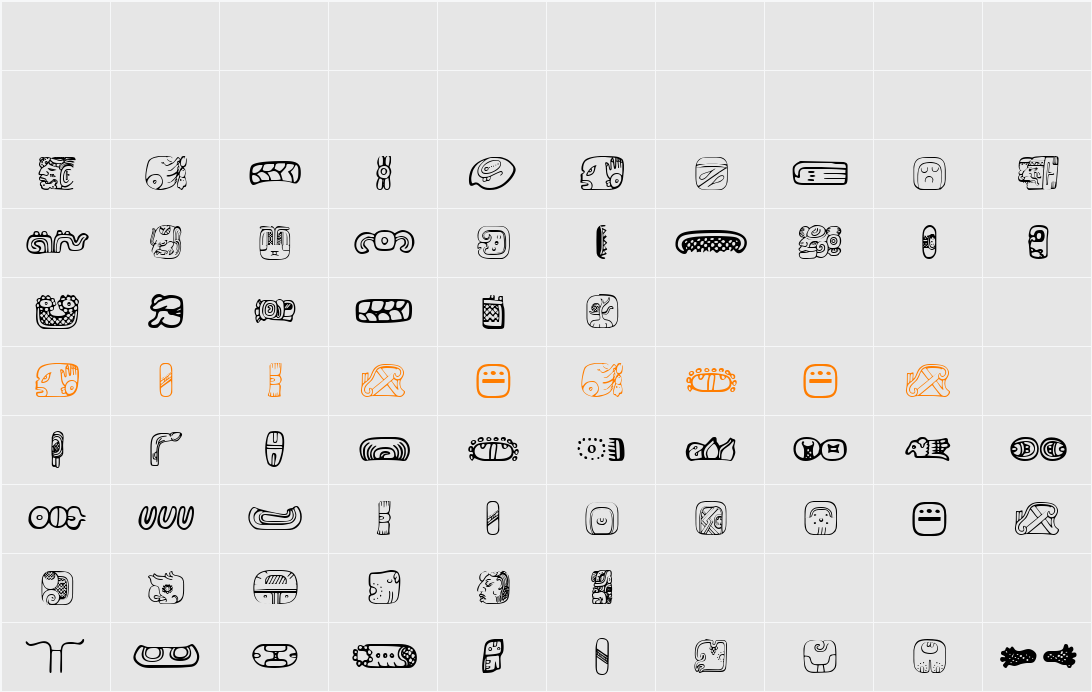 MesoAmerica Dings Character Map
