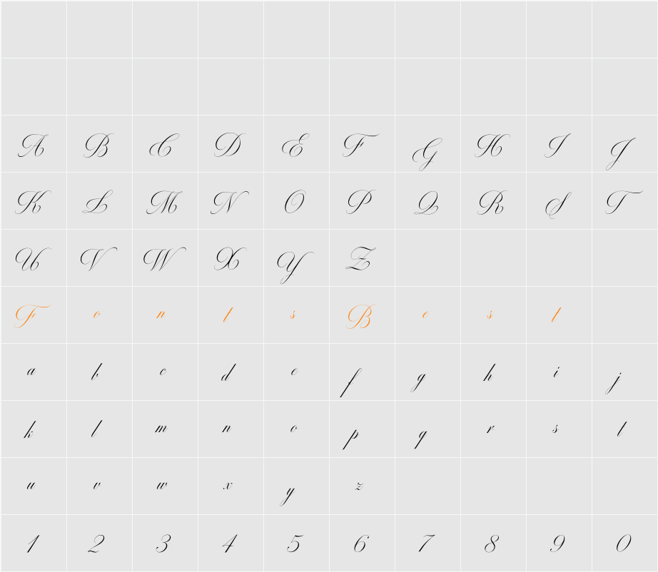 Milton One Bold Character Map