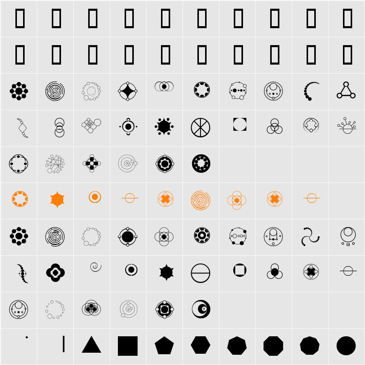 Crop Circle Dingbats Character Map