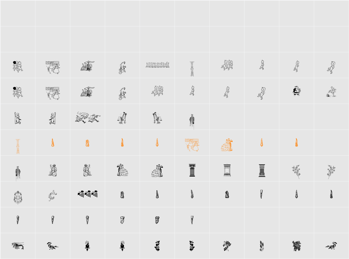 Cornucopia of Dingbats Two Character Map