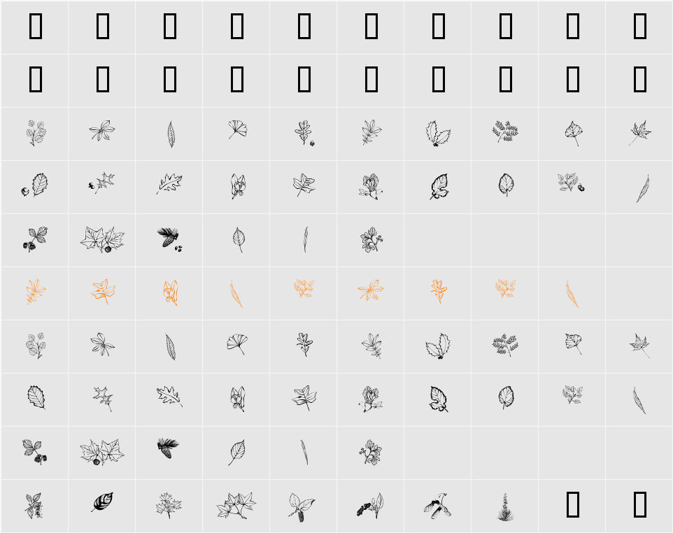 ArborisFolium Character Map