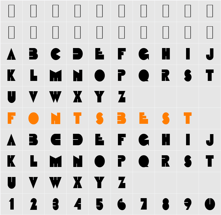 Fatso-Condensed Character Map