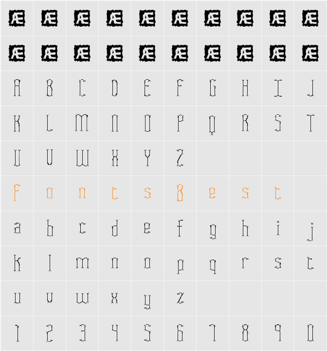 Fascii Twigs BRK Character Map