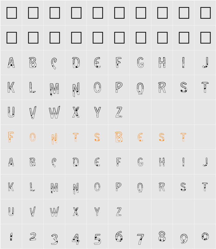 FZ UNIQUE 4 SPOTTED Character Map