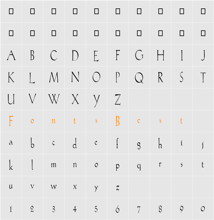 FZ ROMAN 20 COND Character Map