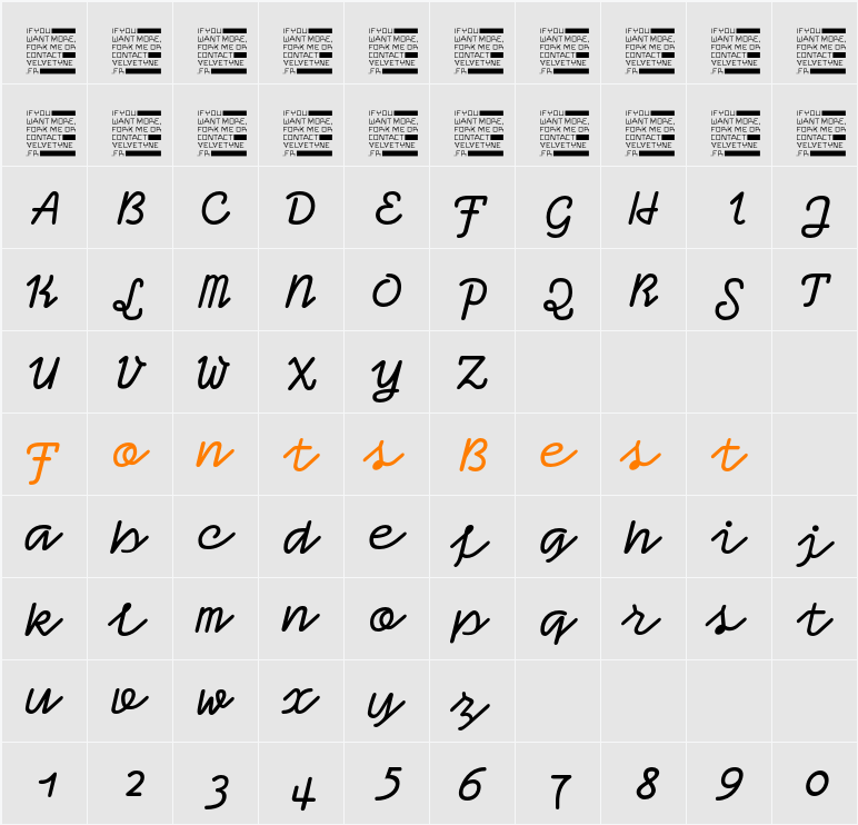 Compagnon Bold Character Map