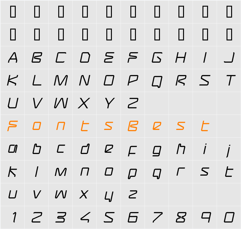 AssemblerOblique Character Map